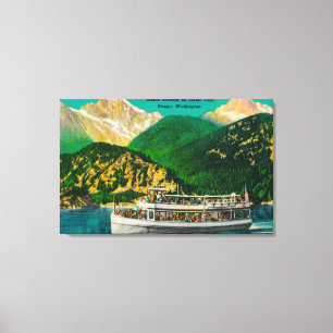 Touristischer Dampfer auf Diablo See, Skagit Leinwanddruck