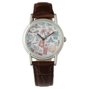 Touristisches Pastellmuster Armbanduhr