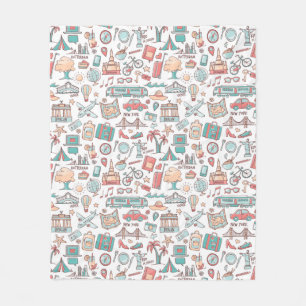 Touristisches Pastellmuster Fleecedecke