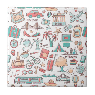 Touristisches Pastellmuster Fliese