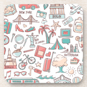Touristisches Pastellmuster Untersetzer