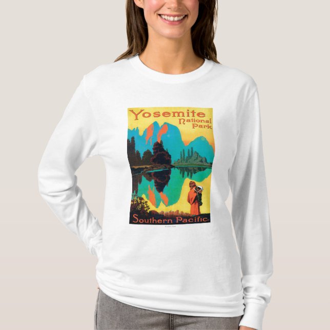 Touristisches Plakat - Yosemite Nationalpark, CA T-Shirt (Vorderseite)