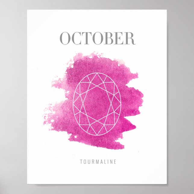Tourmaline Birthstone Oktober Poster (Vorne)