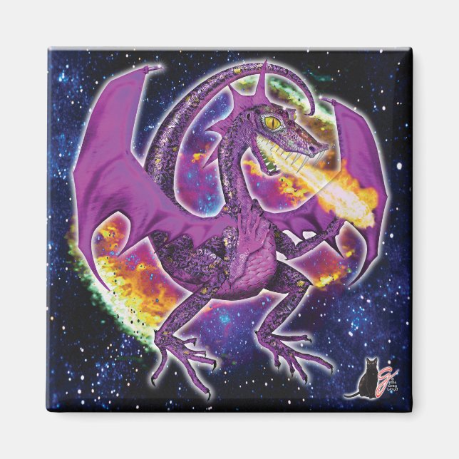 Tourmaline Cosmic Dragon Magnet (Vorne)