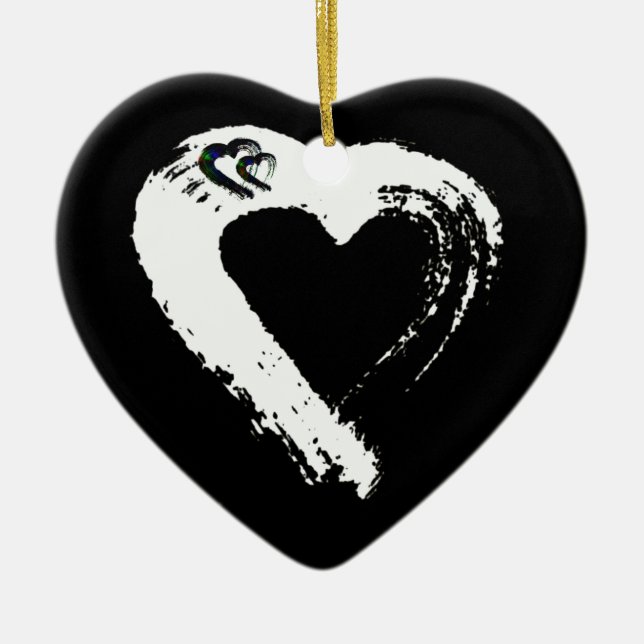 Tourmaline Moon Heart Car Ornament (Vorne)