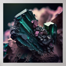 Tourmaline Ore Macro Poster - Pegmatite Depot
