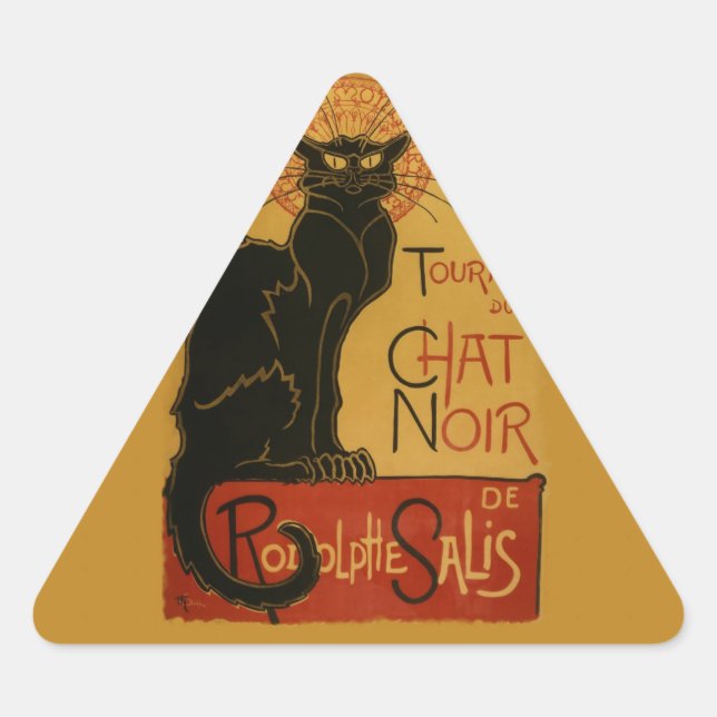 Tournee de Chat Noir Black Cat Dreieckiger Aufkleber (Vorderseite)
