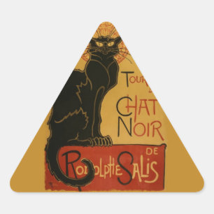 Tournee de Chat Noir Black Cat Dreieckiger Aufkleber