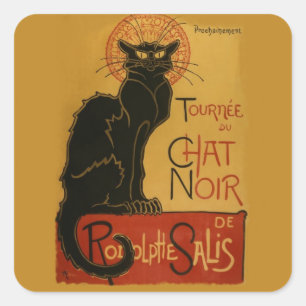 Tournee de Chat Noir Black Cat Quadratischer Aufkleber