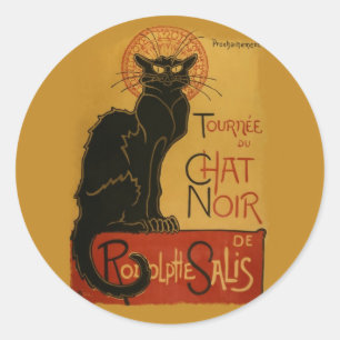 Tournee de Chat Noir Black Cat Runder Aufkleber