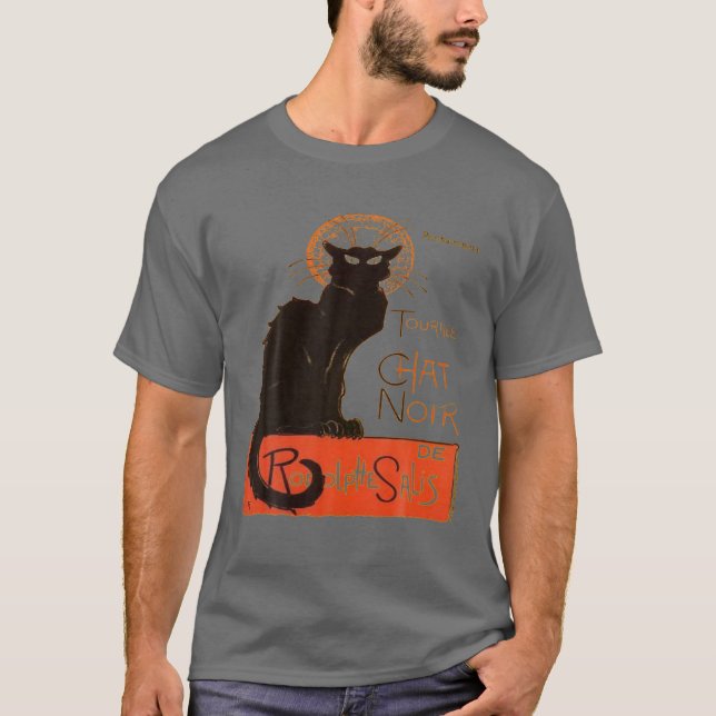 Tournee Du Chat Noir Paris Distressed Vector T-Shirt (Vorderseite)