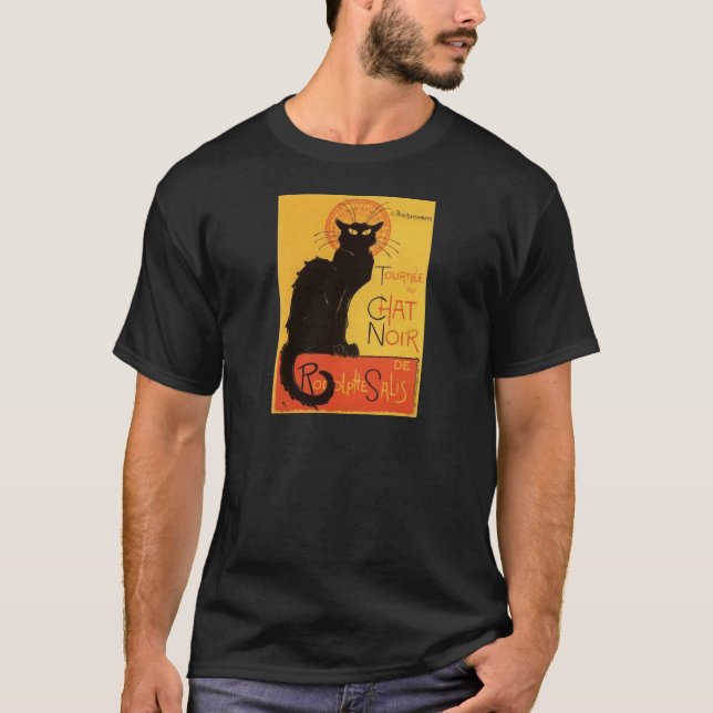 Tournée du Chat Noir, Steinlen schwarze Katze T-Shirt (Vorderseite)