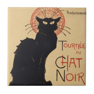 Tournee du Chat Noir Vintag Black Cat Art Nouveau Fliese