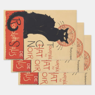 Tournee du Chat Noir Vintage Black Cat Art Nouveau Geschenkpapier Set