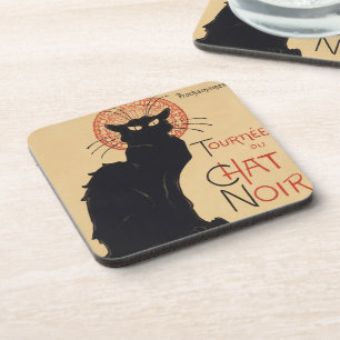 Tournee du Chat Noir Vintage Black Cat Art Nouveau Getränkeuntersetzer