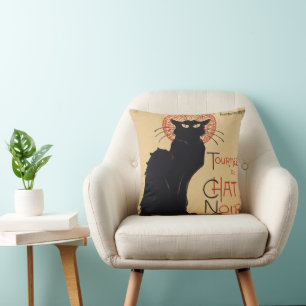 Tournee du Chat Noir Vintage Black Cat Art Nouveau Kissen