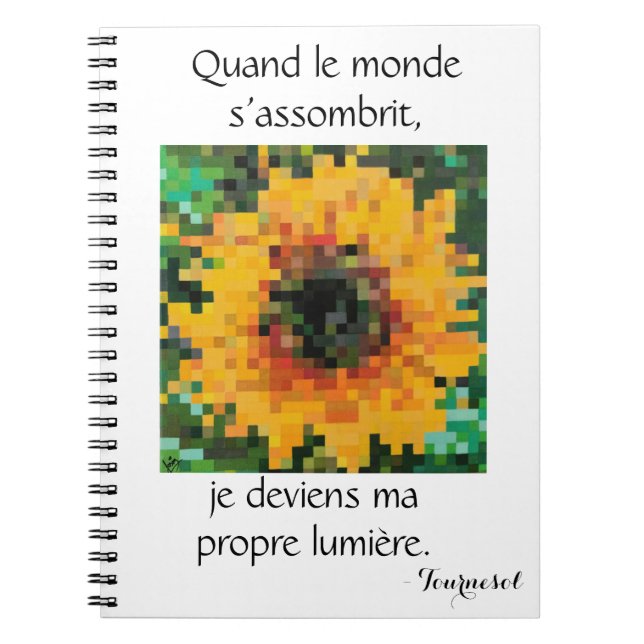Tournesol jaune pixel art  notizblock (Vorderseite)