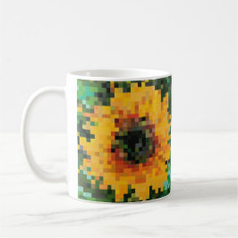 Tournesol Pixel Art Floral Lumineux Kaffeetasse
