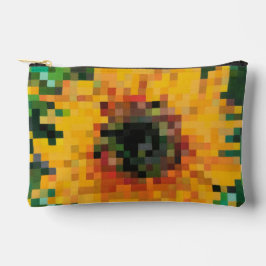 Tournesol Pixel Art Floral Lumineux Zubehörtasche