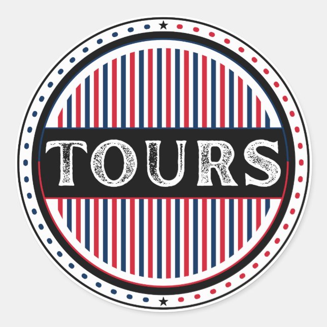 Tours City Pride Emblem – French Identity Runder Aufkleber (Vorderseite)