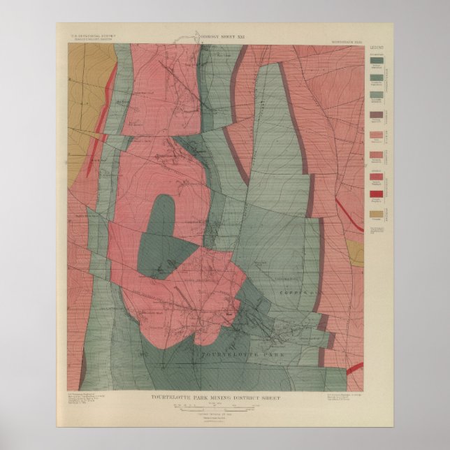 Tourtelotte Park Mining District Map Poster (Vorne)