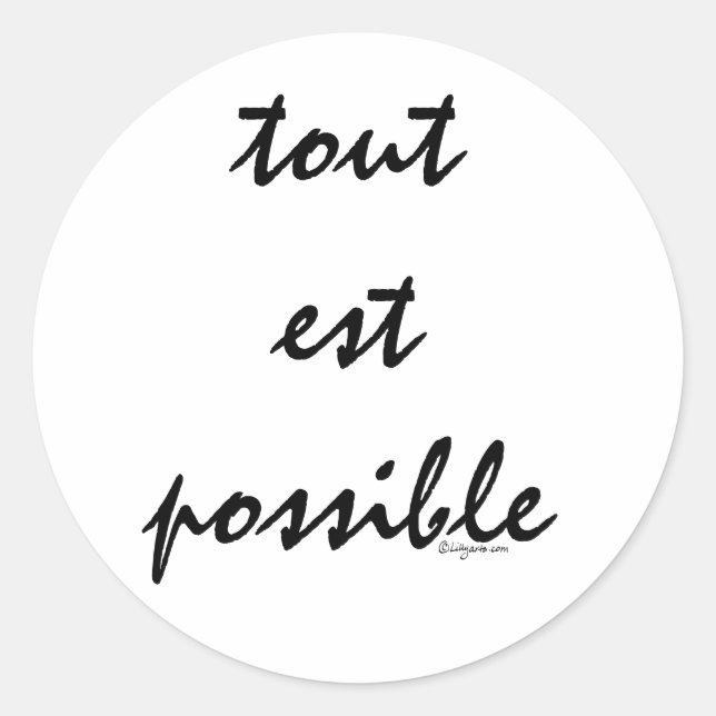 Tout est Möglich Runder Aufkleber (Vorderseite)