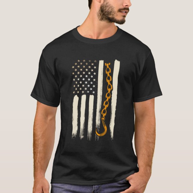 Tow Truck Driver - Geschenke Patriotischer Zug der T-Shirt (Vorderseite)