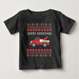 Tow Truck Ugly Christmas Sweater Baby T-shirt