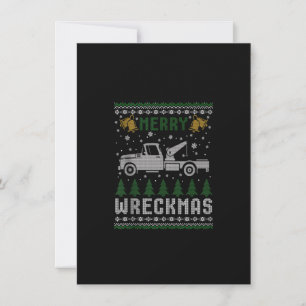 Tow Truck Weihnachten Frohe Wreckmas Ugly Sweater  Einladung
