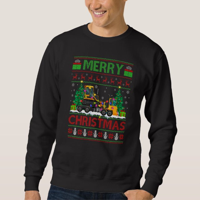 Tow Truck  Xmas Tree Ugly Santa Tow Truck Christma Sweatshirt (Vorderseite)