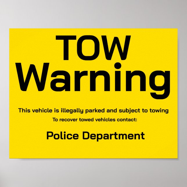 Tow warning poster (Vorne)