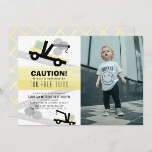 Towable Twos Wrecker 2. Geburtstag Einladung