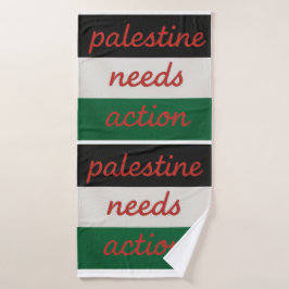 Towel Palestine needs Action Badehandtuch