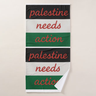Towel Palestine needs Action Badehandtuch