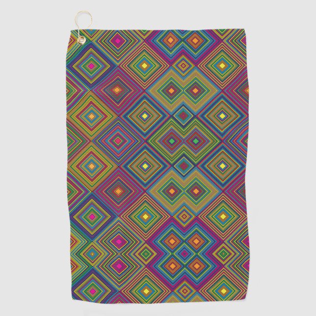 Towel with a vibrant geometric pattern  golfhandtuch (Vorderseite)