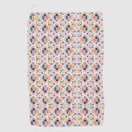 Towel with intricate, colorful geometric pattern  golfhandtuch