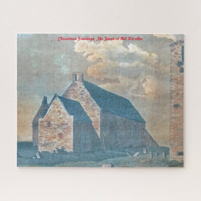 Tower at Old Kilcullen. Christmas Greetings Ji Puzzle (Horizontal)