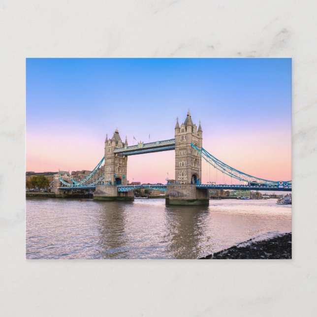 Tower Bridge at dusk, London UK Postcard Postkarte (Vorderseite)