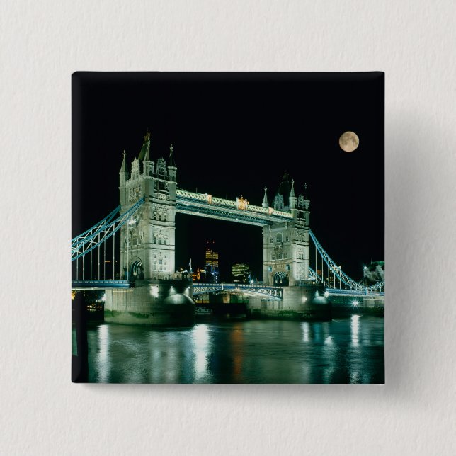 Tower Bridge at Night, London, England Button (Vorderseite)