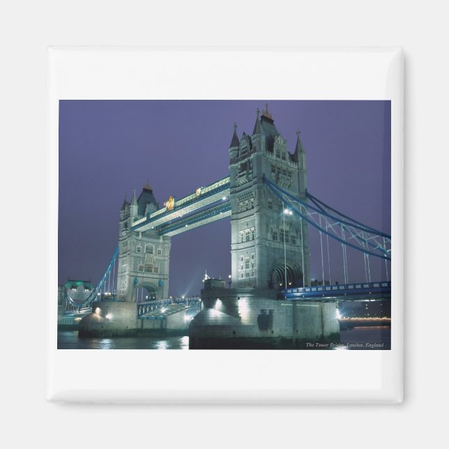 Tower Bridge bei Nacht, London, England Magnet (Vorne)