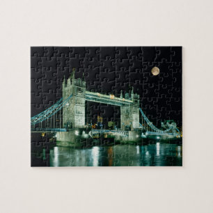 Tower Bridge bei Nacht, London, England Puzzle