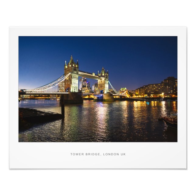 Tower Bridge bei Nacht, London UK Poster (Vorne)