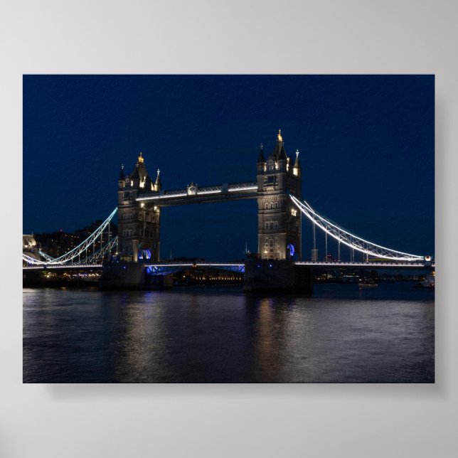 Tower Bridge bei Nacht Poster (Vorne)