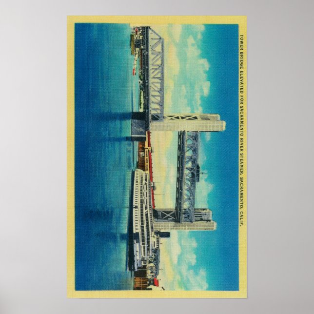 Tower Bridge erhöht für den Sacramento Fluss Poster (Vorne)