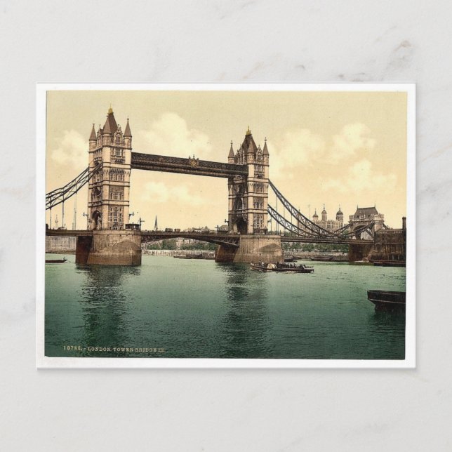 Tower Bridge, III. (offen), London, England, selte Postkarte (Vorderseite)