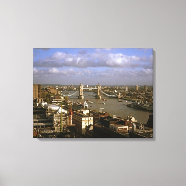 Tower Bridge in den 90er Jahren Leinwanddruck (Vorderseite)