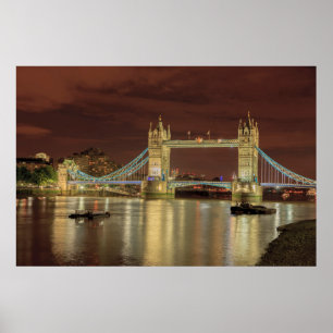 Tower Bridge in der Nacht, London Poster