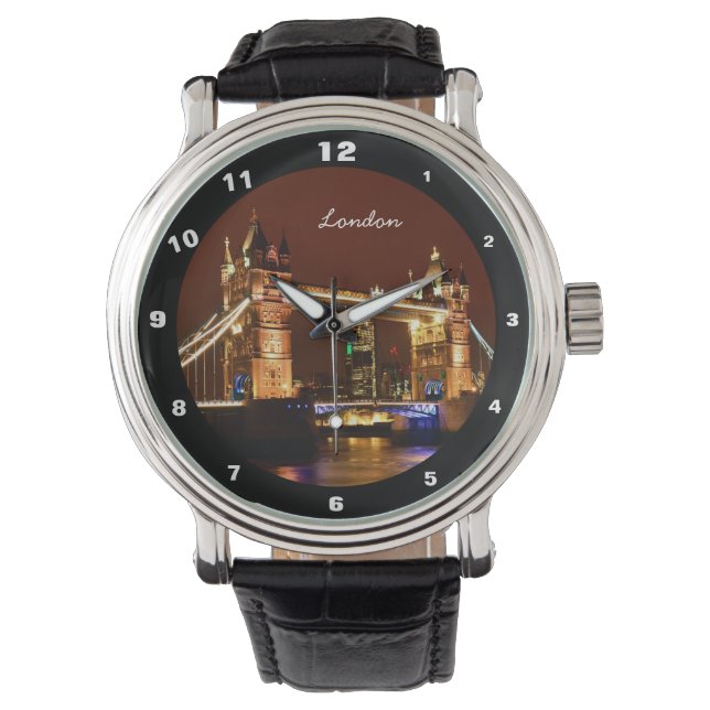 Tower Bridge, London at Night, England (UK) Armbanduhr (Vorderseite)