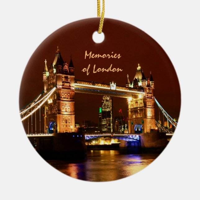 Tower Bridge, London at Night, England (UK) Cerami Keramik Ornament (Vorne)