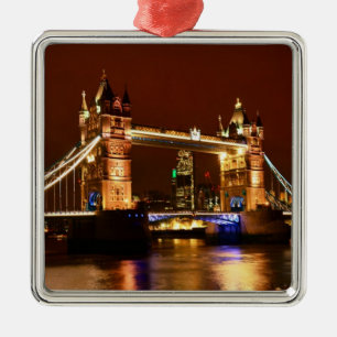 Tower Bridge, London at Night, England (UK) Ornament Aus Metall